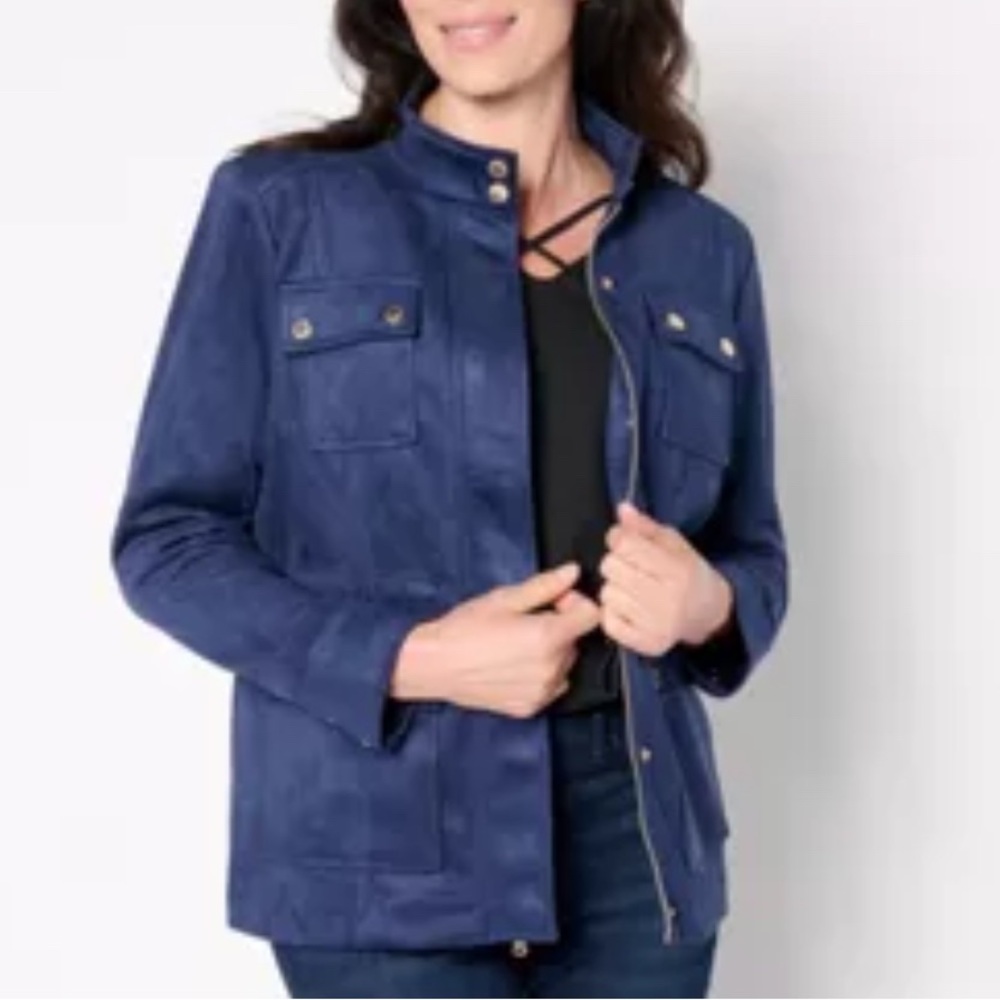 Isaac Mizrahi Navy Utility Jacket